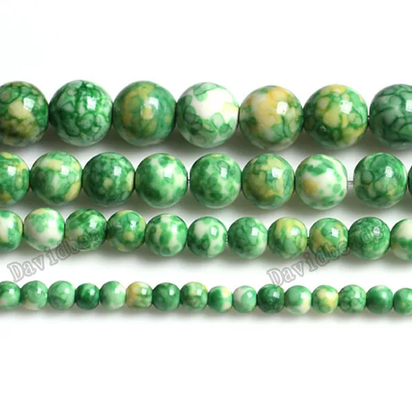 

Fctory Price Natural Lt Green Colorful Stone Round Loose Beads 16" Strand 4 6 8 10 12 MM Pick Size For Jewelry diy
