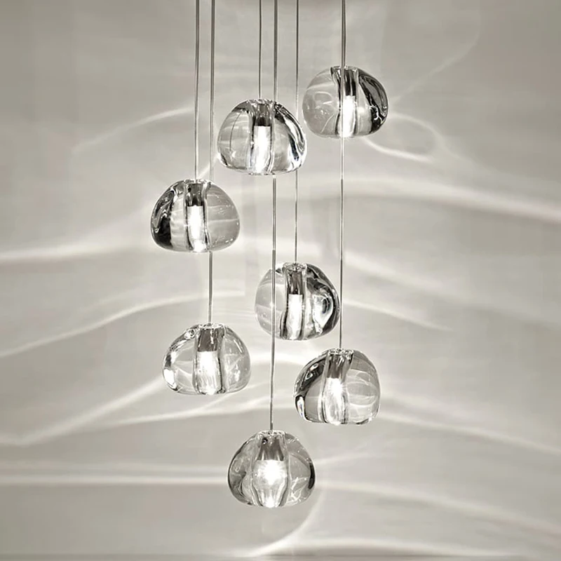  Modern Loft Chandelier Lighting Lustre Cristal Balls Kitchen Villa Living Room Hanging Lamp Stairca - 4000146909542