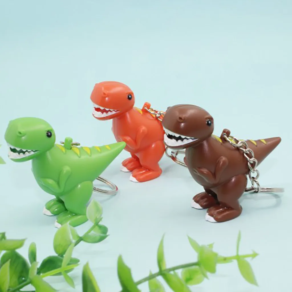 1 шт. детская игрушка забавный животный светодиодный светильник Фигурка динозавра фонарик звуковые брелоки с игрушками брелок аксессуары