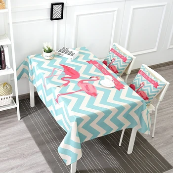 

Cartoon Flamingo Printed Table Cloth Rectangular Thick Cotton Linen Tablecloth for Wedding Party Dining Room Kitchen Table Cover