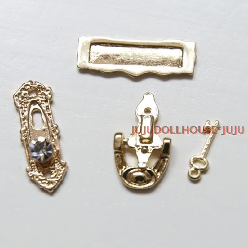 1 Set 1 12 Scale Miniature Dollhouse Door Lock Key Knocker