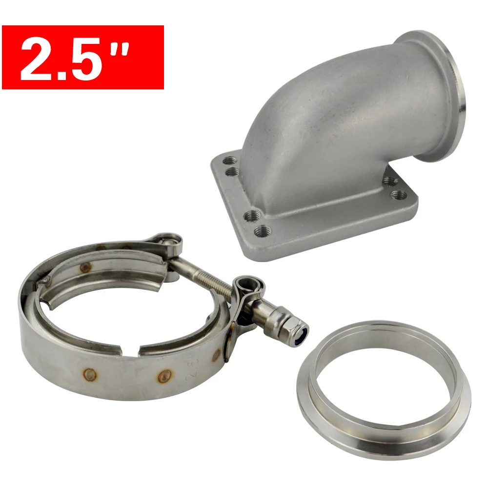 1Pc 4/" 102mm Stainless V-Band Bolt Clamp Flange Kit Turbo Exhaust Downpipes