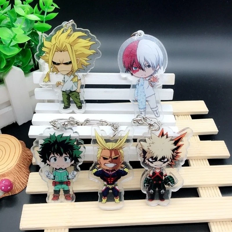 

Anime My Hero Academia Key Chains Two-sided Keychain Boku no Hero Academia Cosplay Acrylic Pendant Keyring