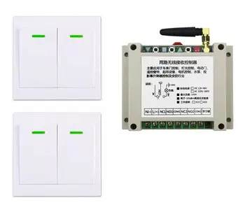 

AC220V 250V 380V 2CH 30A RF Wireless Remote Control Receiver+wall paste switch Transmitter shutters tubular motor garage door