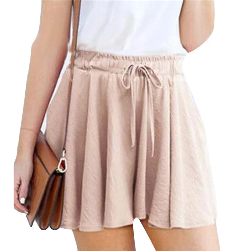 HOT sell Fashion 2018 Summer Skirt Womens Pants Casual Loose Shorts Mini Skirt High Waist Trousers clothes Femme Saia A06#N (9)