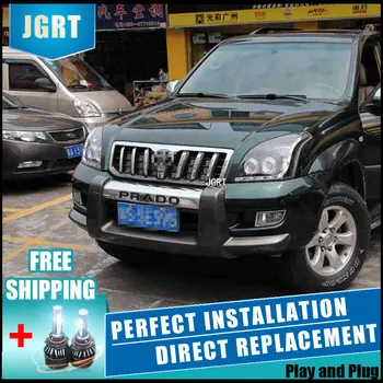 

2PCS LED Headlights For Toyota prado 2003-2009 Car Led Lights Double Xenon Lens Car Accessories Daytime Running Lights