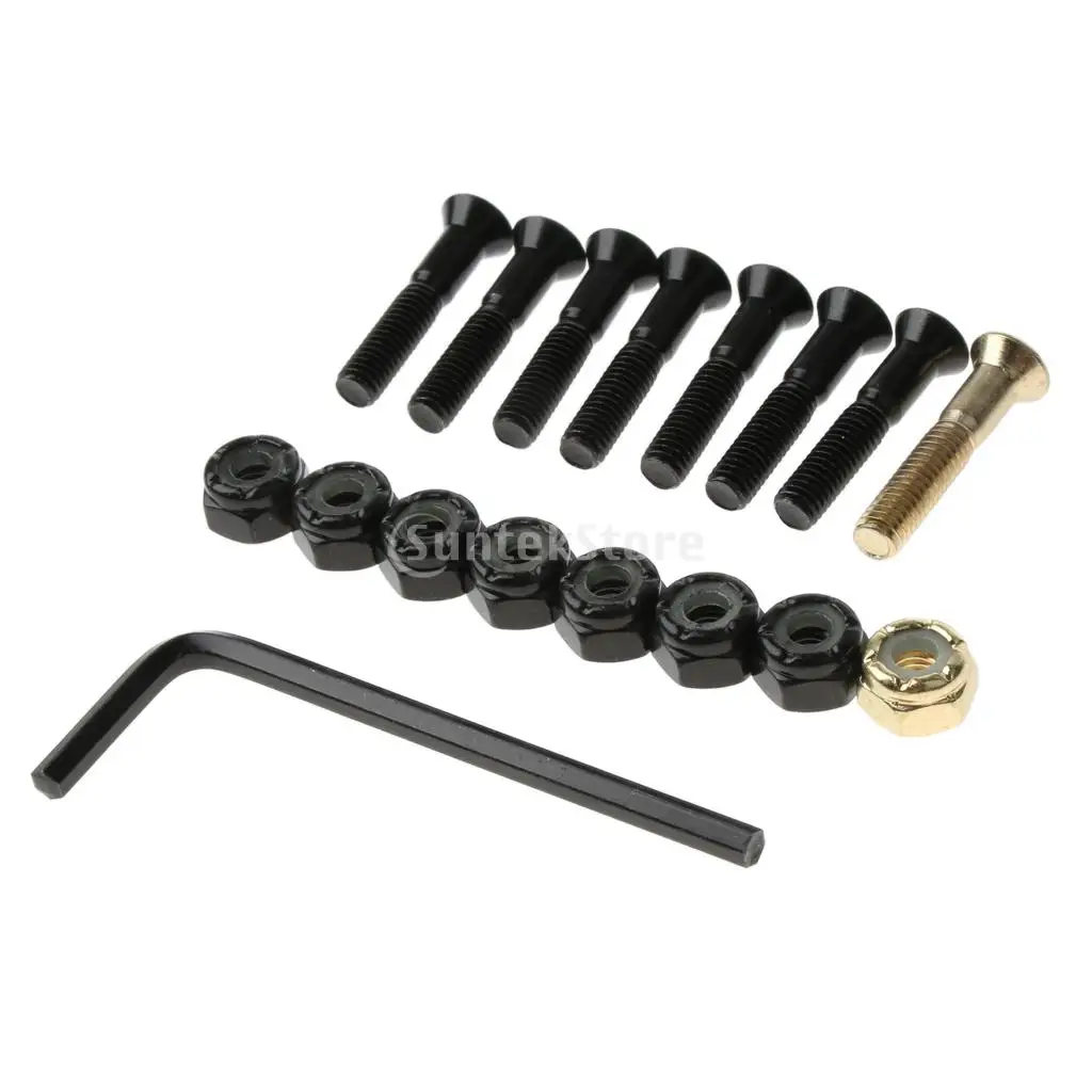 8Pcs Carbon Steel Longboard Skateboard Hardware Bolts with Hex Tool