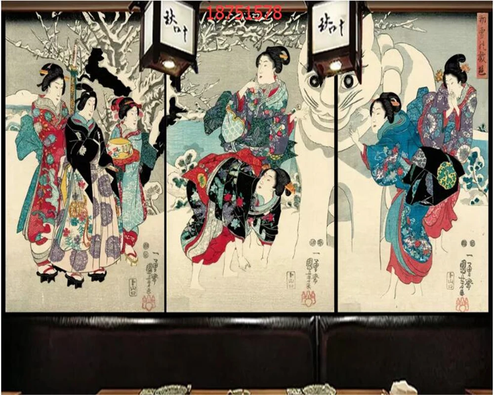Пользовательские размеры ретро вкус HD японский ukiyoe дамы деревянная доска