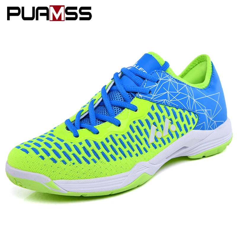 Badminton Shoes Breathable Mesh Sneakers New Men Women Badminton Training Shoes Outdoor Sports Badminton Shoes - Цвет: Green