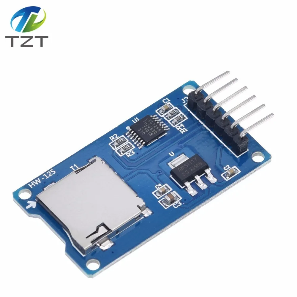 Модуль считывания карт Micro SD Mini TF интерфейсы SPI с чипом преобразователя уровня 5 В/3