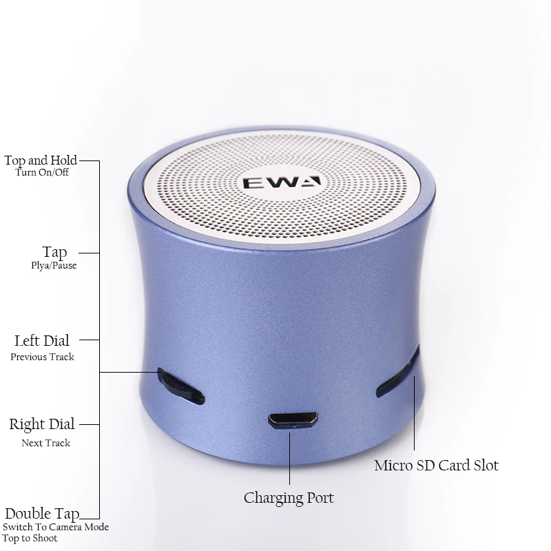 EWa A104 Bluetooth динамик MP3 плеер Пульт дистанционного управления камера портативный динамик металлический USB вход MP3 плеер стерео мультимедийный динамик