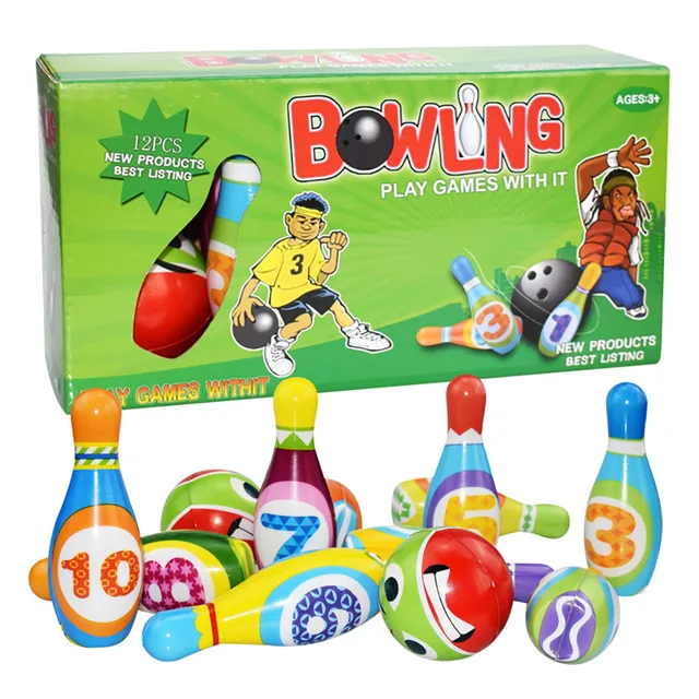 Cheap Outdoor Sports Toys Games New Bowling Play Set Foam Ball Toy Gifts Educational Early 10 Pins and 2 Ball Indoor M0319