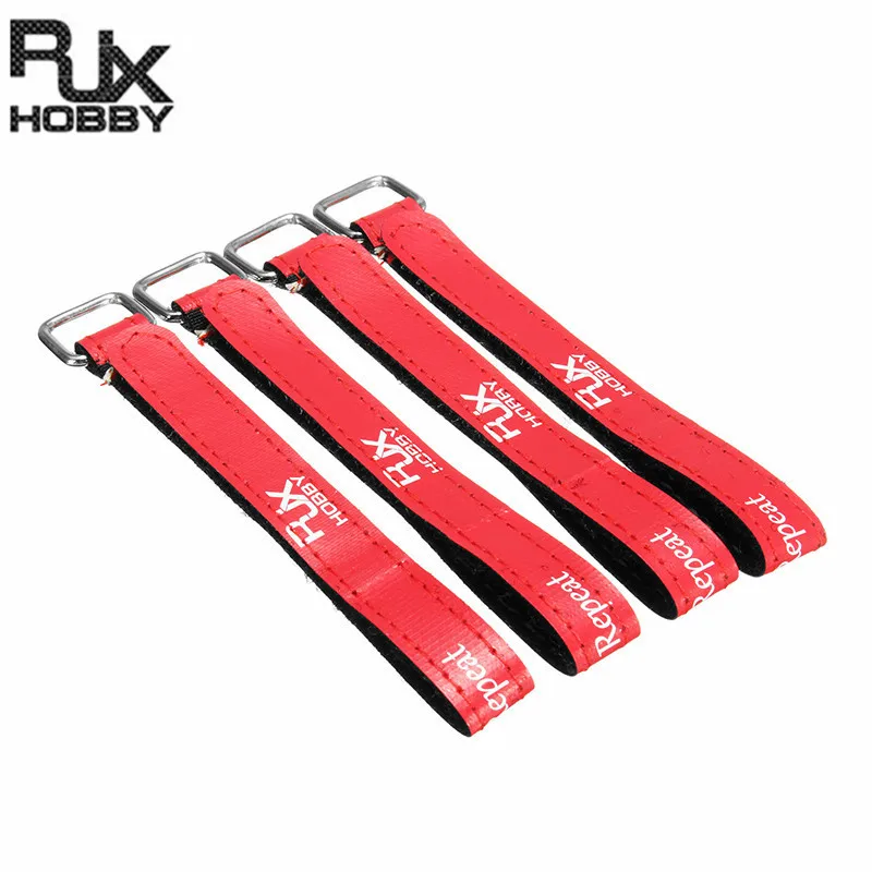 

4Pcs RJX Non-Slip Silicone Battery Straps 220-300mmx15mm luminium Alloy Buckle for FPV Helicopter Drone DIY Multirotor Car Parts