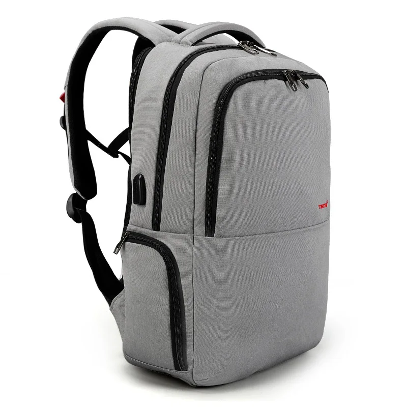 Tigernu бренд 15.6 дюймовый ноутбук рюкзак Водонепроницаемый Для мужчин Для женщин Рюкзаки Сельма унисекс школьные сумки рюкзак для подростков черный серый - Цвет: Grey