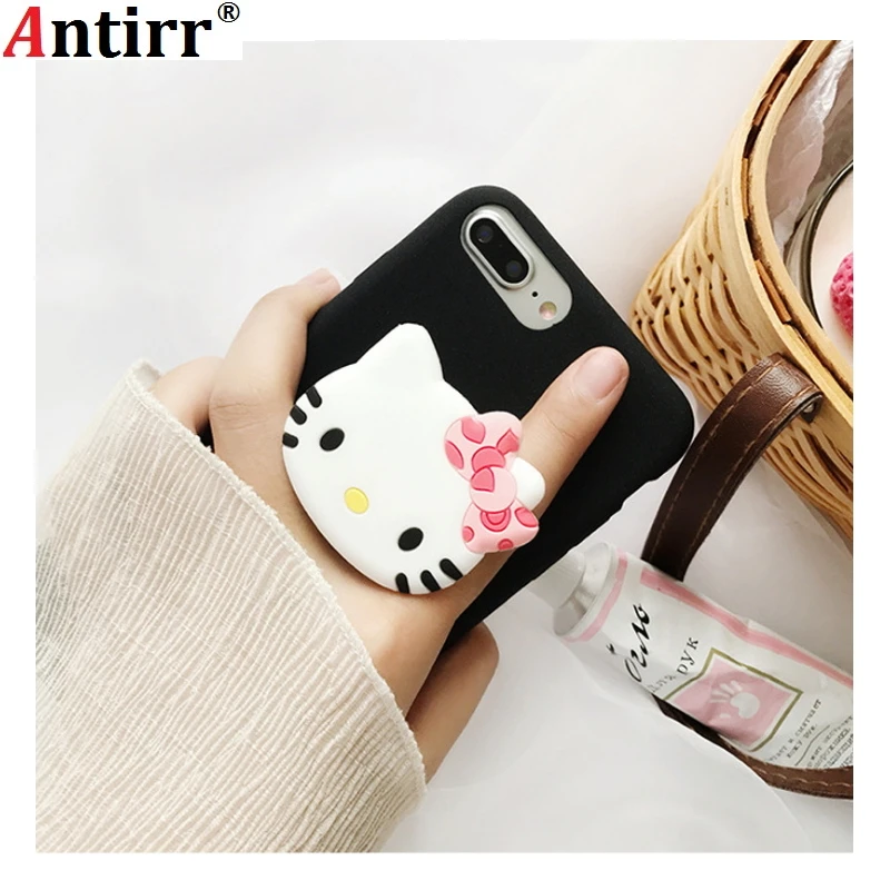 

Universal mobile phone bracket Cute 3D Animal airbag Phone Expanding Stand Finger Holder rabbit bear phone holder Stand
