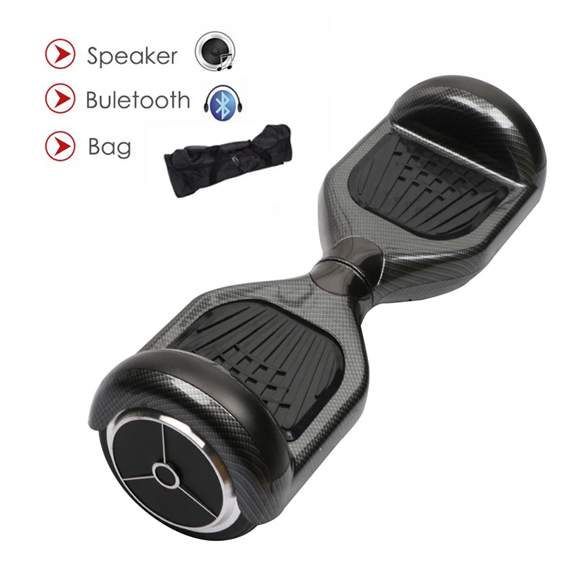 Carbon Black Ховерборд 6,5 дюймов Bluetooth двухколесный умный самобалансирующийся скутер электрический скейтборд с динамиком Bluetooth Giroskuter - Цвет: Carbon Black