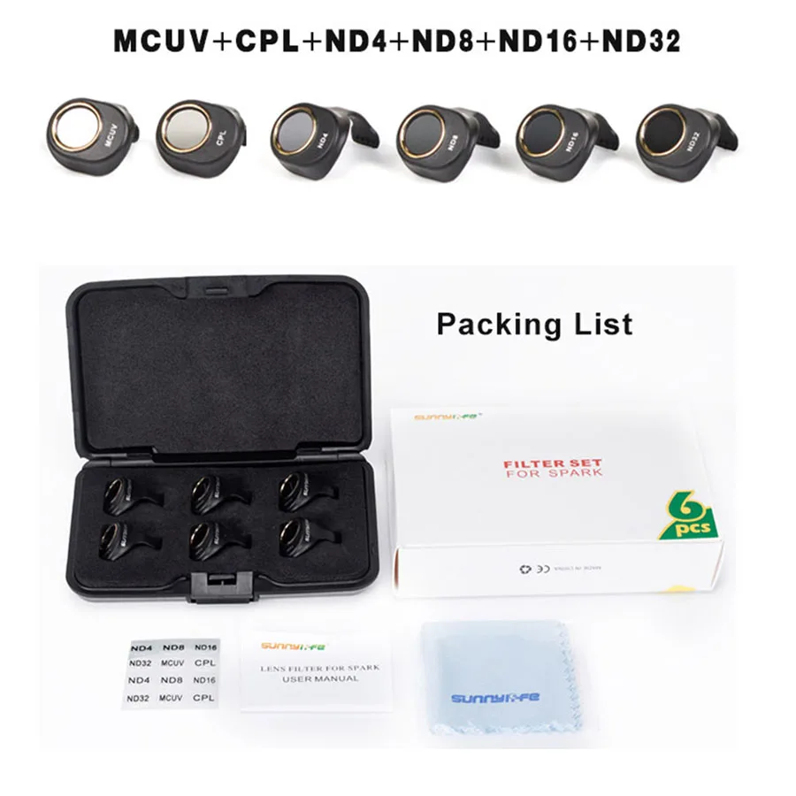 Новейшая свеча фильтры Комплект MCUV CPL ND4 ND8 ND16 ND32 ND64 HD набор светофильтров для