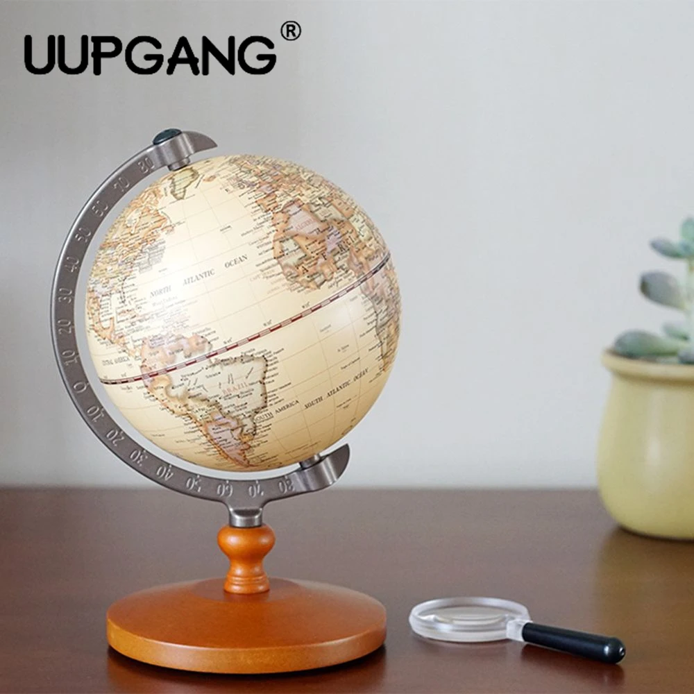 Us 2941 25 Off21cm English Edition Wooden World Globe Model Desktop Decor Vintage Globe Geography Terrestrial Globe Figurines Home Decoration In - 