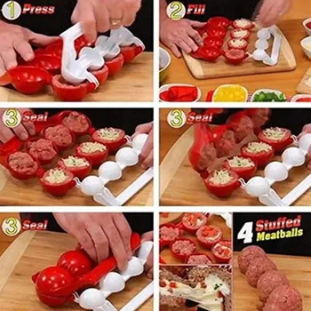 

Special Household Kitchen Accessories Plastic Meatball Maker Fish Balls Molds DIY Stuffed Meatballs Cooking Tool