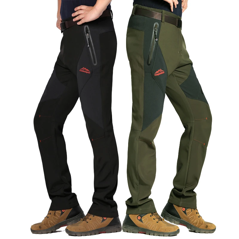 

2019 New Winter Men Hiking Pants Outdoor Softshell Trousers Waterproof Windproof Thermal for Camping Ski Climbing Hunting CC301