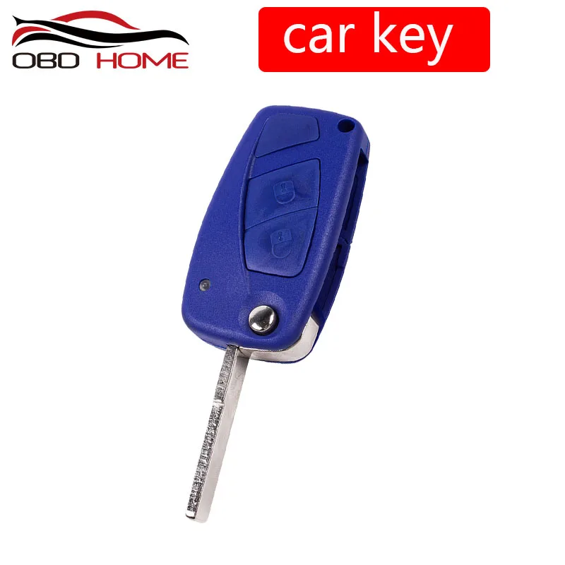 

Best Flip Folding Blue Color 2 Buttons Remote Key Shell Car Keyless Entry Fob Replacement Case Cover For Fiat Free shipping