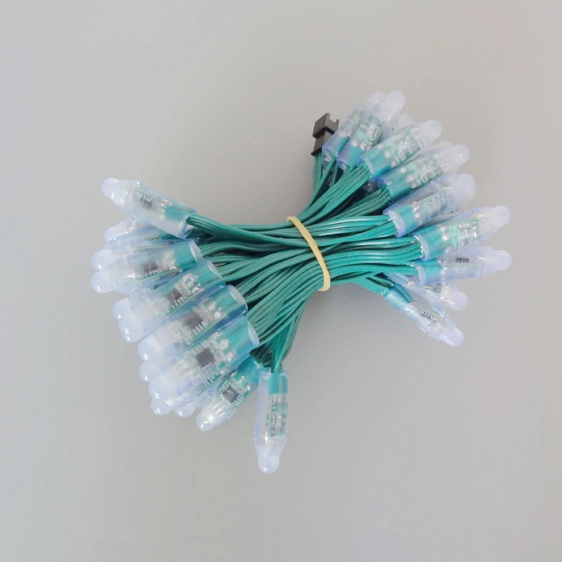

50pcs/lot 12mm WS2811 Full Color Pixel Module Green Wire Cable DC5V IP68 Waterproof Point Lights For Advertisement 50pcs/ String