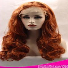 Top Kylie Natural Body Wavy Synthetic Lace Front Wigs Sexy Wine Red Cosplay Wig For Black Women Overwatch Wave Peruca Hair Style