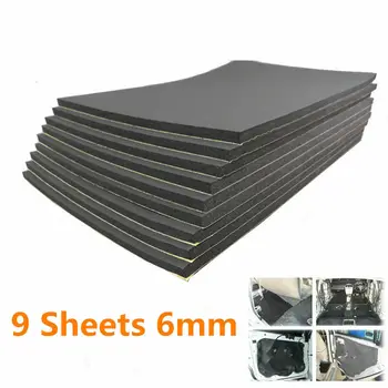 

9pcs Car Auto Van Sound Proofing Deadening Insulation Foam 30cm*50cm*6mm thermal insulation in dissipating heat