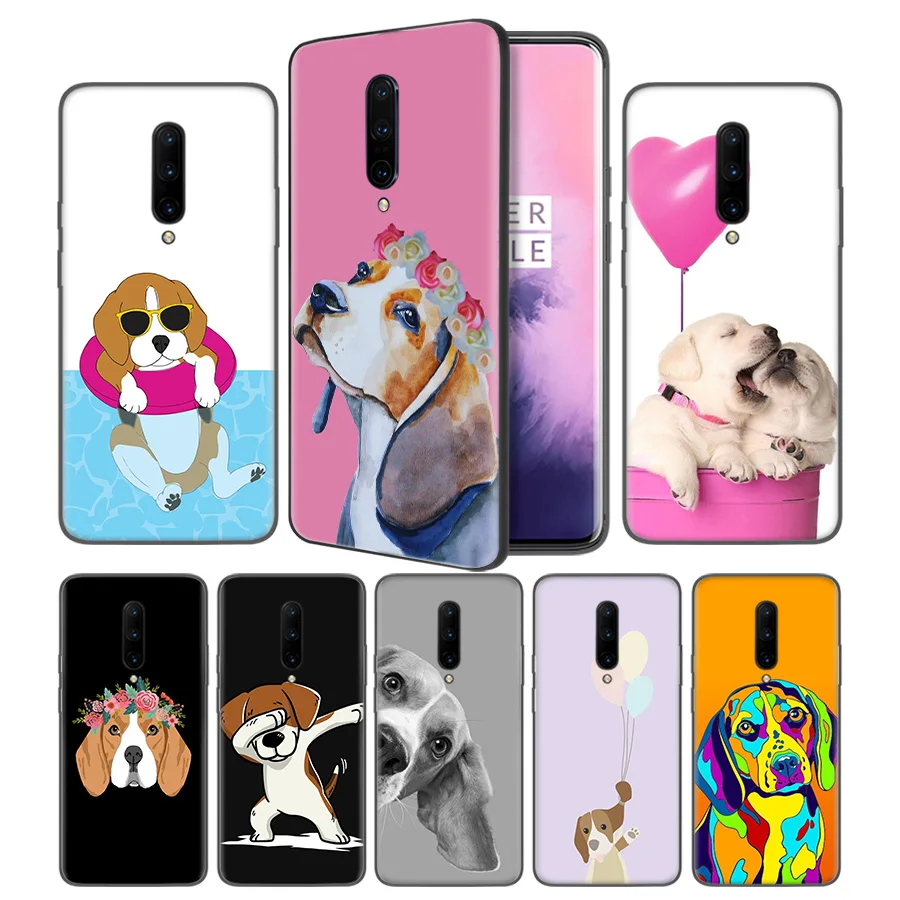 Beagle Dog Soft Black Silicone Case Cover for font b OnePlus b font 6 6T font