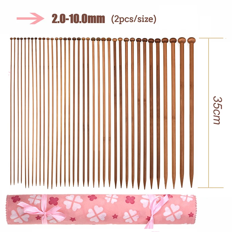 Набор бамбуковых спиц для вязания 36 упаковок начинающих и профессиональных