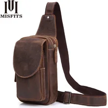 Высококачественная Мужская сумка через плечо Crazy Horse, кожаная нагрудная сумка из натуральной кожи, Ретро стиль, мужские сумки на молнии