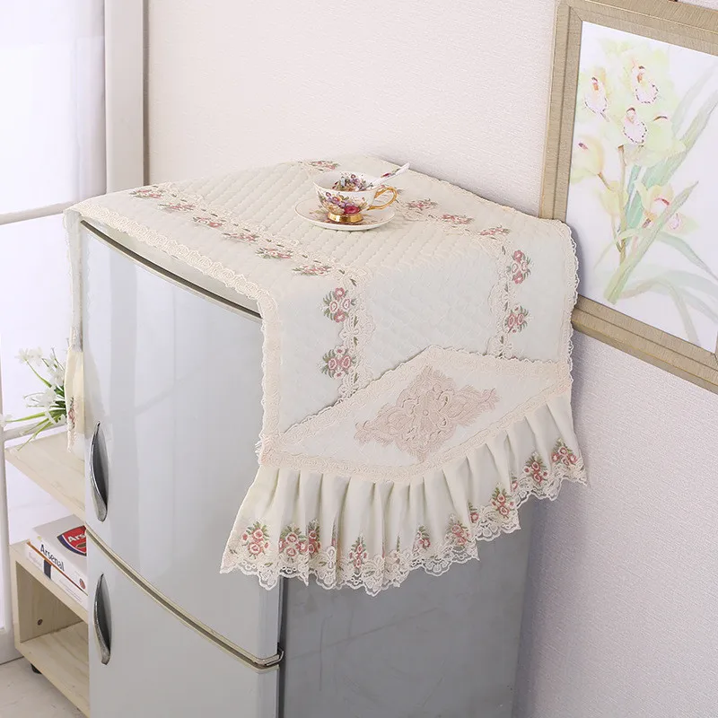 Пылезащитный чехол для холодильника крышка однодверная Корейская кружевная