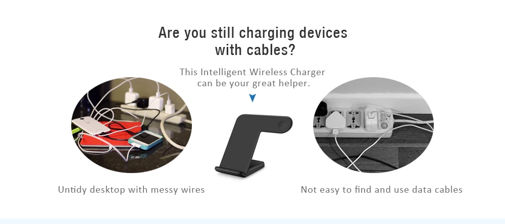 2 in 1 Fast Charging Wireless Charger Stations for Apple Watch / iPhone X / 8 Plus