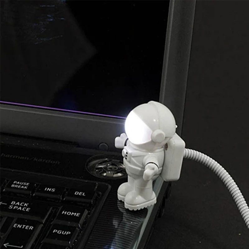 USB гаджеты белый гибкий космонавт астронавт трубка USB светодиодный ночник лампа для чтения портативный 5 В для компьютера ноутбук Laptop персональный компьютер