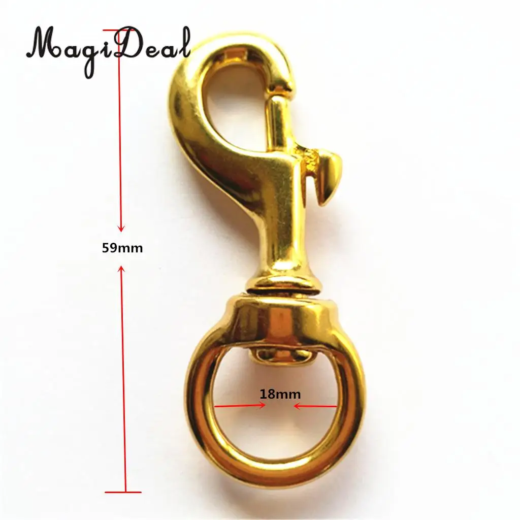 MagiDeal Solid Brass Trigger Swivel Snap Hook Ring Clip Key Holder Key Chain for Straps Bag Belt 18x59mm