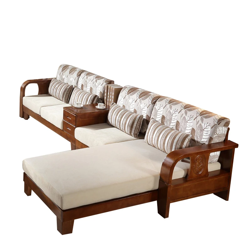 Furniture living room Solid wood Corner Storage sofa