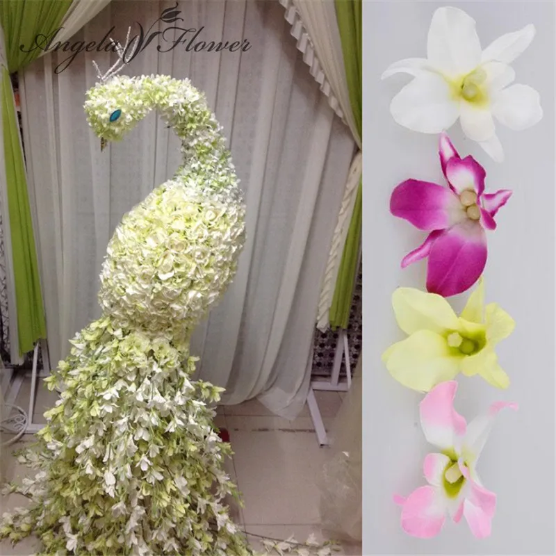 

50pcs/lot Small ocean petal silk cattleya flower wedding decoration Accessories Headdress Window DIY orchid flowers petals