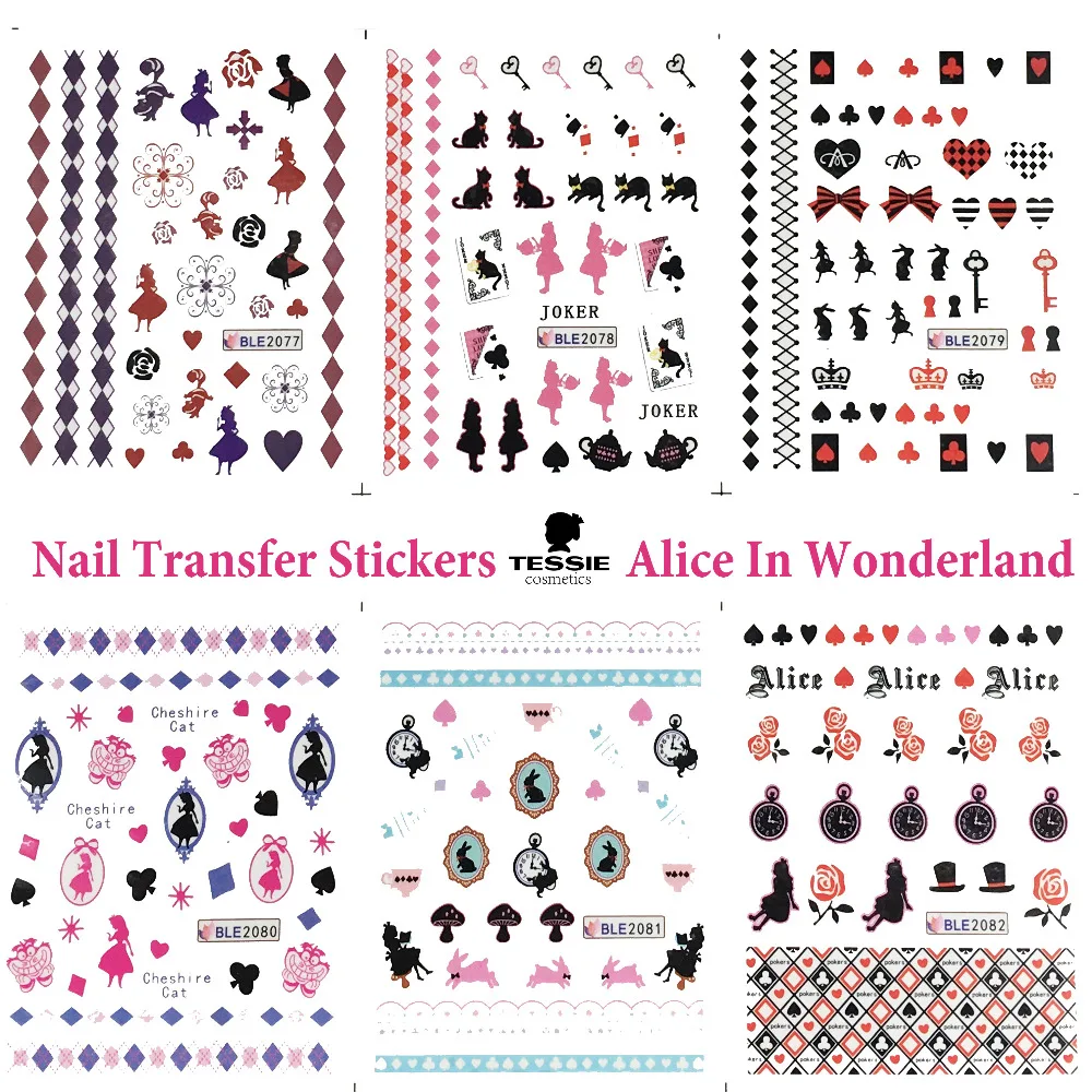 11 Sheet Alice In Wonderland Nail Stickers Nail Decals Nail Transfer
