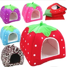 Multicolor Pet Supplies High Quality Dog House Soft Strawberry Cat Dog Bed House Kennel Doggy Warm Nest For Puppy Home