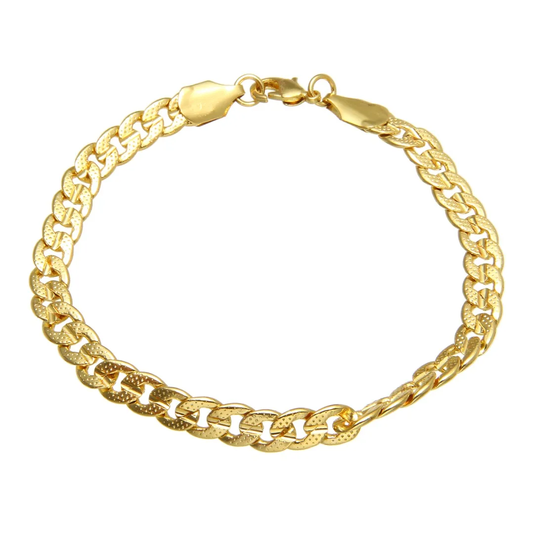 Vintage Curb Chain Bracelet Bangle For Men Punk 8mm Stainless Steel Flat Cuban Chain Shellhard Female Jewelry Pulseira Masculina