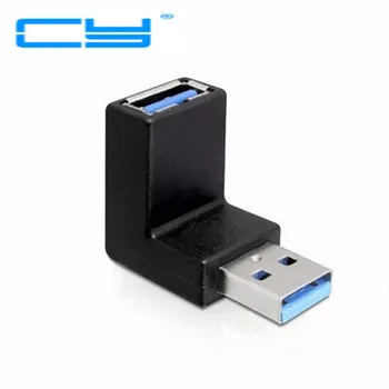 

1pcs/Black & White Low profile 90 Degree 90d Up Angled USB 3.0 A Male to a Female Extension Adapter