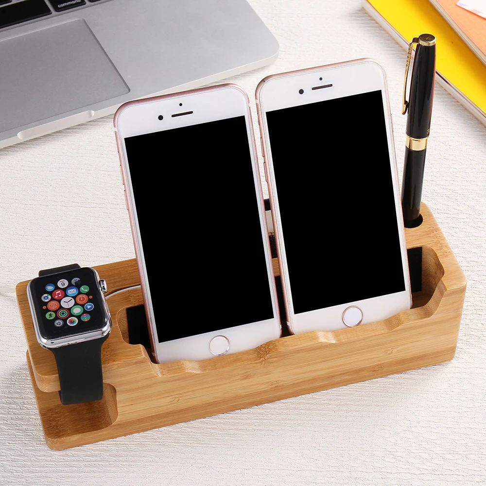 Holz Ladestation Station Handyhalter Ständer Für iPhone 7 Plus 6 6 S Plus 5 5 s SE Für iWatch Handy