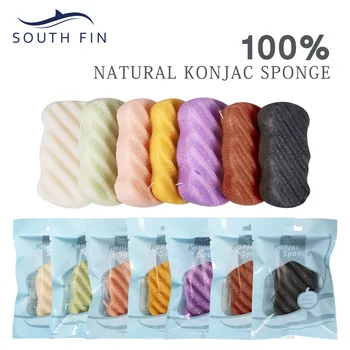 

New Fashion Wave 7 Pcs Natural Soft Konjac Facial Puff Face Body Cleanse Washing Sponge Exfoliator Cleansing Sponge Puff