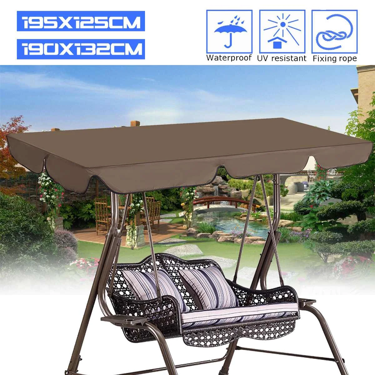 Impermeable columpio silla cubierta superior toldo exterior jardín dosel reemplazo patio columpio silla hamacas sombra velas carpa Impermeable columpio silla cubierta superior toldo exterior jardín dosel reemplazo patio columpio silla hamacas sombra velas carpa