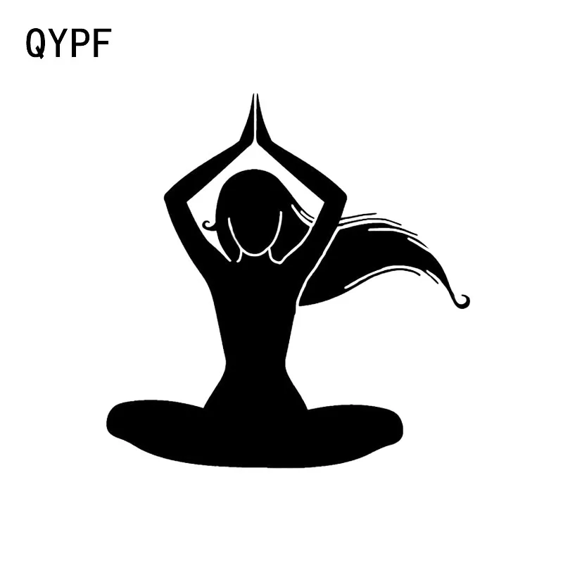 

QYPF 12.3*12.7 Interesting Yoga Meditation Decor Car Sticker Vinyl Accessories Motorcycle Decals C16-1946