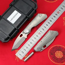 LOVOCOO маленький PT складной нож M390 лезвие подшипника TC4 титановая ручка охотничий Отдых на природе кухонные Фруктовые Ножи EDC инструменты