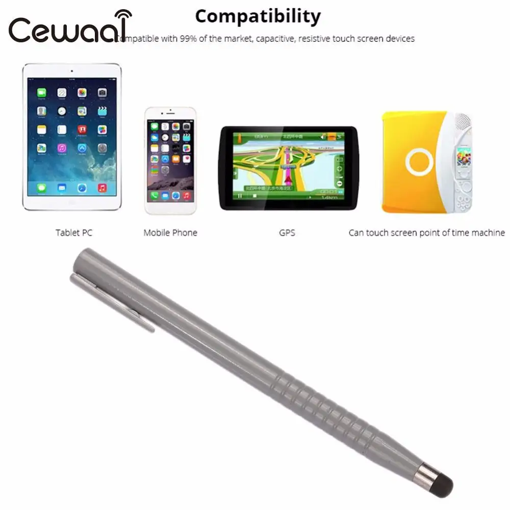 2in1 Universal Capacitive Stylus Touchscreen Pen for ALL Mobile Phones Tablet PC