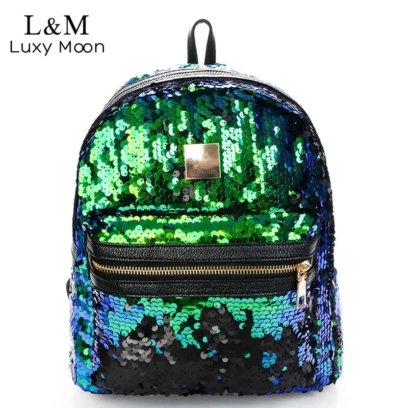 

Glitter Backpack Women Sequin Backpacks Teenage Girls Bling Fashion Brand Sliver Gold 2018 Student School Bag mochila XA908H