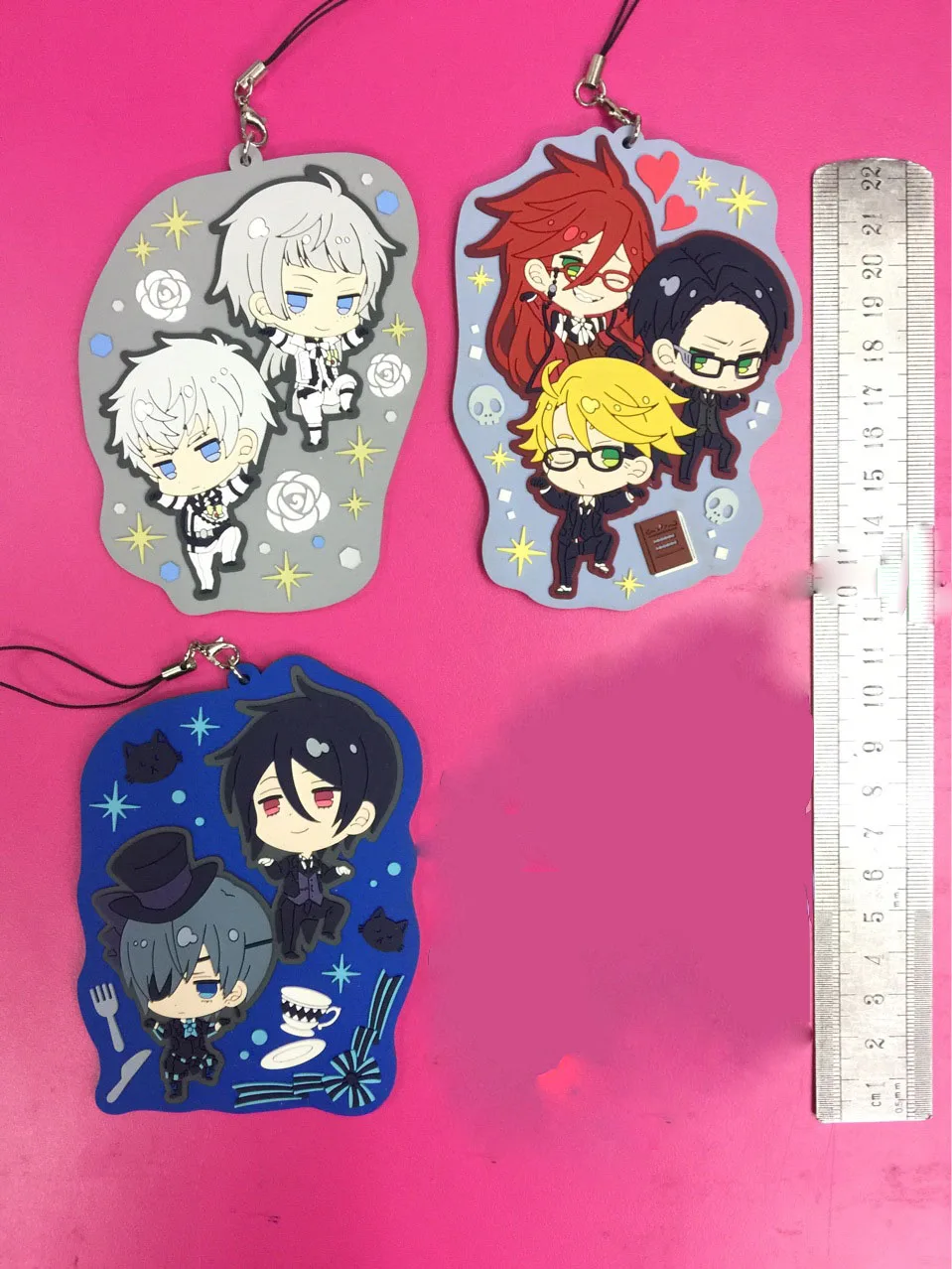 Black Butler Kuroshitsuji JOKER Figure Cosplay Rubber Phone Strap Charm KeyChain