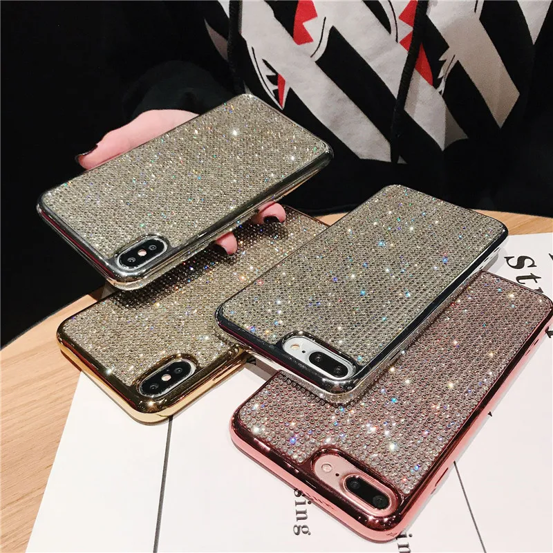 Алмазный Роскошный телефон чехол для iPhone 7 Plus 6 Fundas Shell Phone Чехол s S X XS XR Max Чехлы